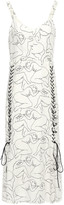 Thumbnail for your product : By Malene Birger Lace-up Printed Twill Midi Dress