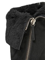 Thumbnail for your product : Giuseppe Zanotti 110mm Suede & Lapin Fur Wedge Boots