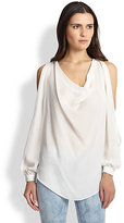 Thumbnail for your product : Haute Hippie Open Sleeve Silk Blouse