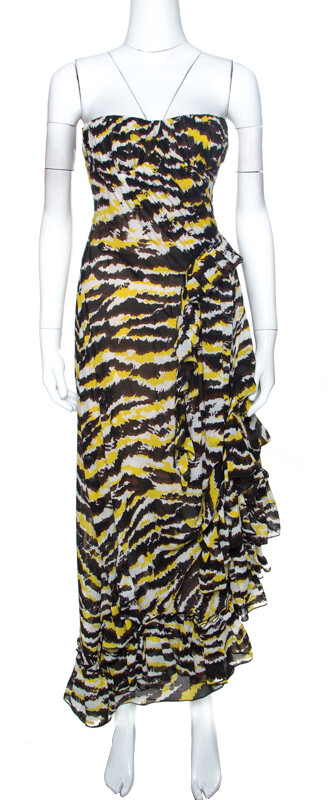 yellow and black tiger print dress