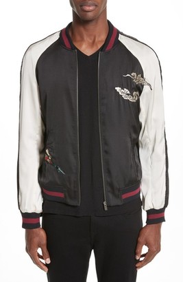 The Kooples Men's Embroidered Two-Tone Bomber Jacket