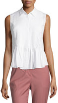 Thumbnail for your product : Theory Dionelle B Sartorial Pintuck Top, White