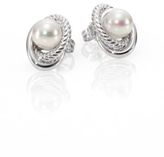 Thumbnail for your product : Majorica 8MM White Pearl & Sterling Silver Infinity Stud Earrings