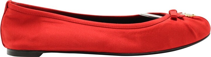 Dolce & Gabbana Women's Satin Ballet Flat with Charm (Authentic Pre-Loved)