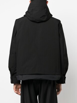 Solid Homme Layered Hooded Jacket