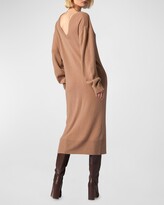 Thumbnail for your product : Equipment Jeannie Cashmere V-Neck Midi Sweater Dress