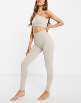 Thumbnail for your product : And other stories & recycled co-ord assymetric ribbed sports bra in beige melange
