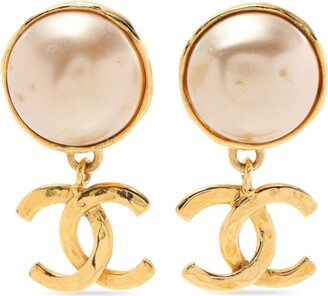CHANEL Pre-Owned 1986-1988 CC Diamond-Shaped Clip-On Earrings