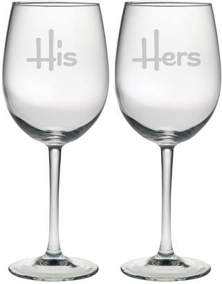 Susquehanna Glass Co. His & Hers Wine Glasses (Set of 2)