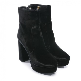 Prada Black Velvet Ankle boots
