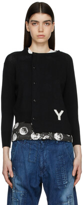 Y's Black Cotton & Acrylic Cardigan