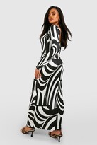 Thumbnail for your product : boohoo Asbstract Print Scoop Back Maxi Dress