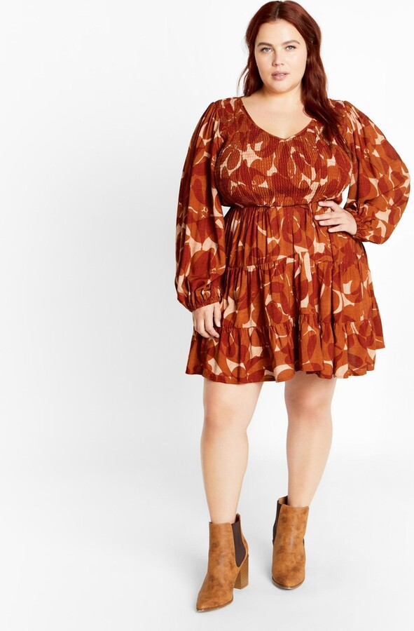 City Chic Women's Jemma Mini Print Dress