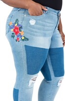Thumbnail for your product : Poetic Justice Madison Ripped & Embroidered Skinny Jeans