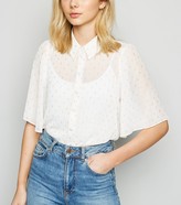 Thumbnail for your product : New Look Metallic Spot Flutter Sleeve Shirt