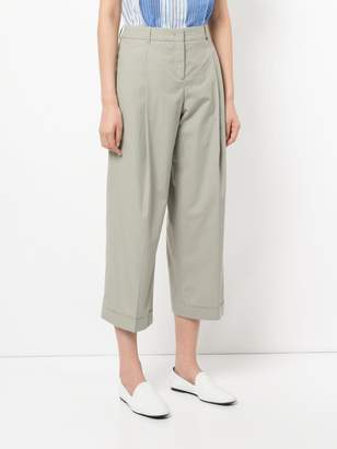 Jil Sander Navy cropped pleated trousers