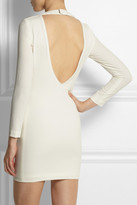 Thumbnail for your product : IRO Gaia open-back leather-trimmed crepe mini dress
