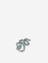 Thumbnail for your product : Thomas Sabo Tropical snake sterling silver and coloured stone ring