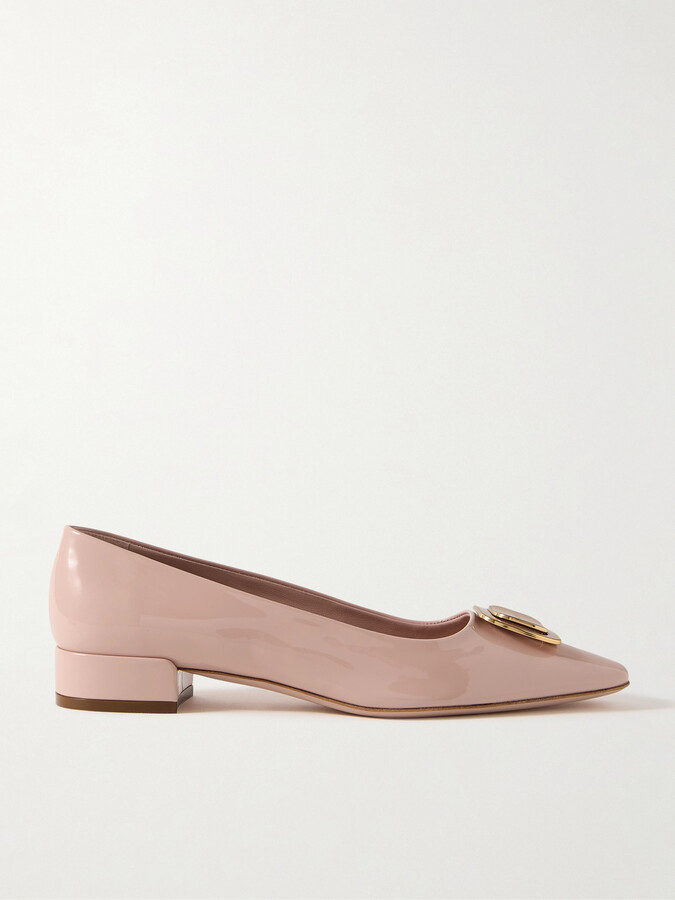 Ferragamo Venera Patent-leather Ballet Flats - Pink