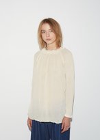 Thumbnail for your product : Raquel Allegra Shirred Collar Blouse Champagne Size: US 0