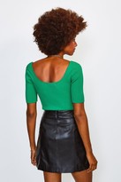 Thumbnail for your product : Karen Millen Knitted Rib Scoop Neck Top