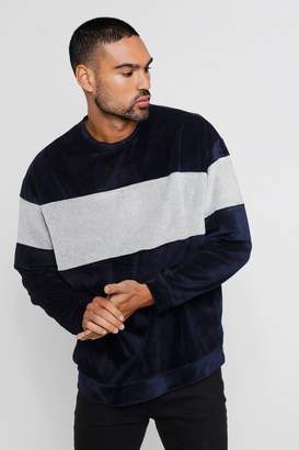 boohoo Oversized Sweater With Towelling Colour Block