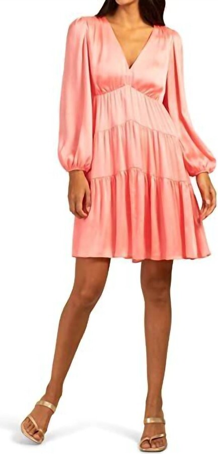 VERSACE Jacquard Mini Dress in Flamingo