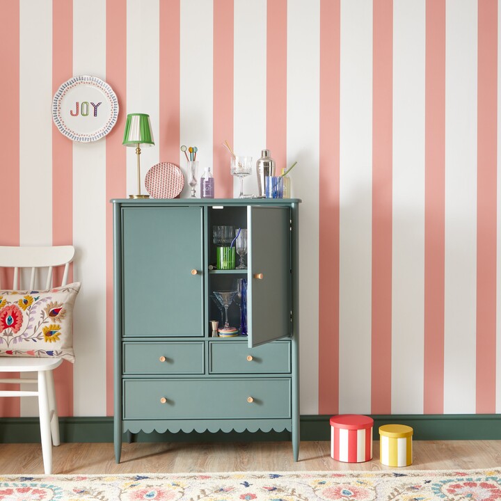 Dunelm Joy Stripe Wallpaper Coral Coral ShopStyle