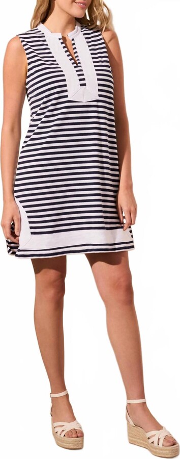 Tribal Sleeveless Classic Tunic Dress In Jet Blue