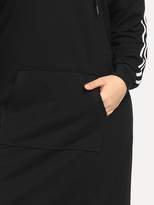 Thumbnail for your product : Shein Plus Contrast Striped Side Hooded Dress