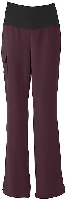 Medline Ocean ave Ladies Yoga Elastic Waist Scrub Pant, Wine, 3XL