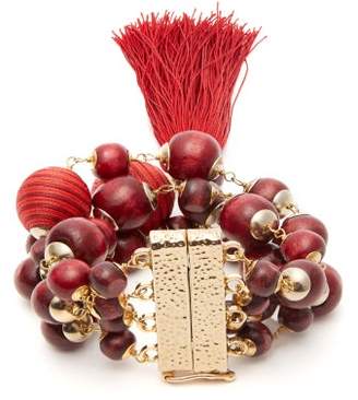 Rosantica By Michela Panero - Colonia Bead And Tassel Wrap Bracelet - Womens - Red