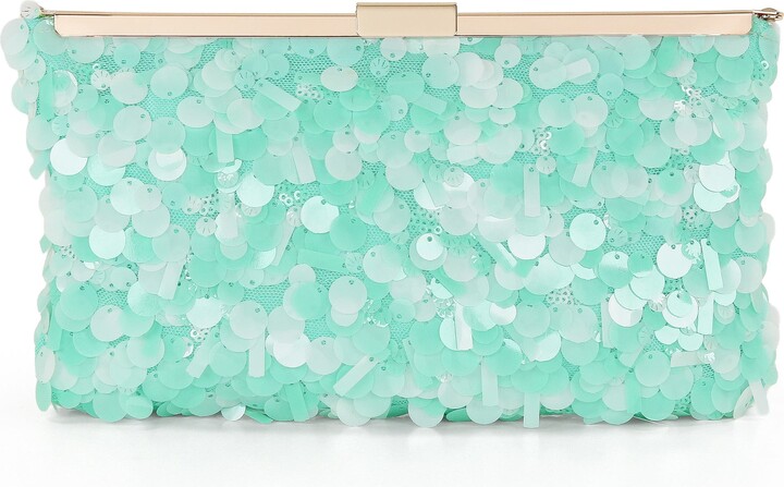 Badgley Mischka Briar Mixed Sequin Hinged Frame Clutch