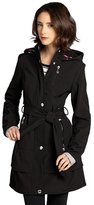 Thumbnail for your product : Betsey Johnson black softshell belted hooded coat