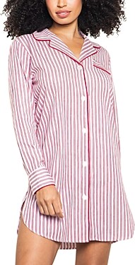 Petite Plume Red Ticking Stripe Cotton Nightshirt - ShopStyle Nightdresses