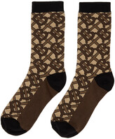 Thumbnail for your product : Burberry Brown TB Monogram Socks