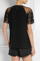 Thumbnail for your product : ALICE by Temperley Everette tulle-paneled silk crepe de chine top