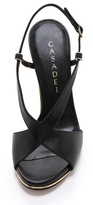 Thumbnail for your product : Casadei Crossover Peep Toe Sandals