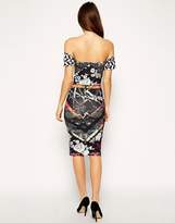Thumbnail for your product : ASOS Petite Exclusive Bardot Bodycon Midi Dress In Print