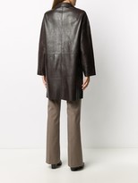 Thumbnail for your product : P.A.R.O.S.H. Leather Button Coat