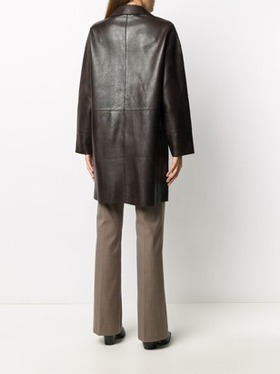 P.A.R.O.S.H. Leather Button Coat