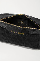 Thumbnail for your product : Anya Hindmarch Girlie Stuff Leather-trimmed Velvet-jacquard Pouch