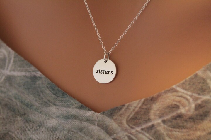 Etsy sterling Silver Sisters Charm Necklace Sister Gift