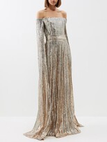 Off-the-shoulder Sequinned-tulle Gown 