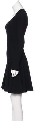 Alaia Long Sleeve Fit & Flare Dress