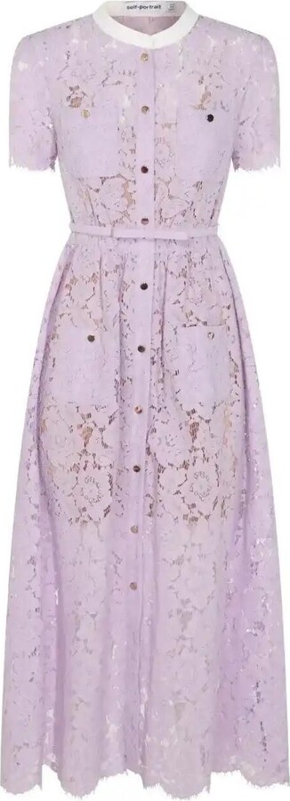Self-Portrait Lace Button-Up Midi Dress