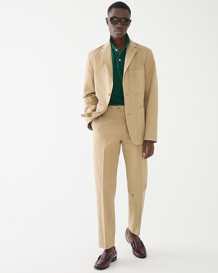 J.Crew Garment-dyed cotton-linen blend chino suit jacket - ShopStyle