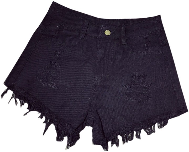 Black Ripped Shorts Shop The World S Largest Collection Of Fashion Shopstyle Uk