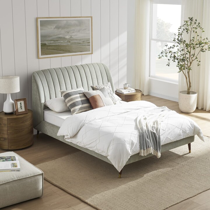 Castlery Gray Upholstered King Bed