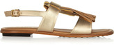 Thumbnail for your product : Tod's Fringed metallic leather sandals